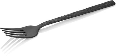 12 forchette da menù Slate, 20 cm, con rivestimento in PVD nero, superficie effetto ardesia, acciaio al nichel cromato 18/10