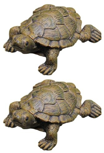 RELKLYU 2 Modelos De Tortuga Simuladas, Adornos De Decoración De Jardín, Suministros De Paisajismo De Jardín, Accesorios De Micro-Landscape.