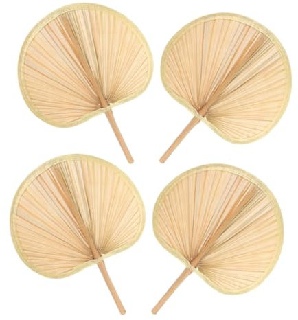 Hemobllo 4piezas Abanico De Mano Tropical De Rafia Unidades Estilo Chino De Ratán Para Decoración De Fiestas De Verano Casa