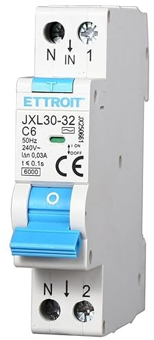 IXTRIMA Interruttore Magnetotermico Differenziale 1P+N 6A 30mA 220V-6KA 1 modulo 30mA per Guida DIN - Protezione Circuiti e Sicurezza Impianti