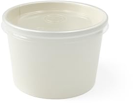 Pots à Soupe Kraft & Blanc avec Couvercle PP Transparent – Récipients Jetables pour Plats Chauds & Froids – 240ml, 355ml, 480ml – Lot de 50, 100, 1000 – 2 Couleurs (BLANC, 240ml – Lot de 50)
