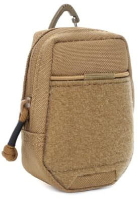 Jabalux Pochette Tactique, 11x8x4 cm, avec Mousqueton | Fermeture Éclair, Velcro Intégré, Compact et Léger, Fixation Ceinture, Usage Outdoor