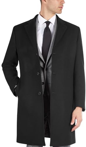 LAUREN RALPH LAUREN Men's Luther Cashmere Blend Overcoat - Black - 44R