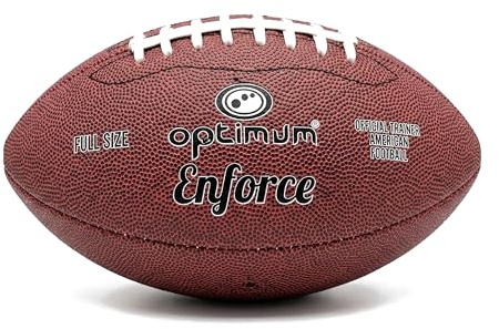 Optimum Enforce American Football Ball – Official Size Training Ball with Tyre Grip Surface, Durable Rubber Construction for All-Weather Practice & Match Play