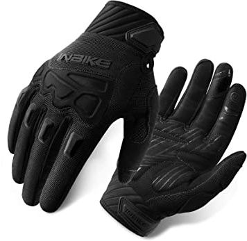 INBIKE Guantes Ciclismo Hombre Largo Guantes Bicicleta Carretera Pantalla Táctil Acolchado Antideslizante, Unisex Adulto(Negro-M)
