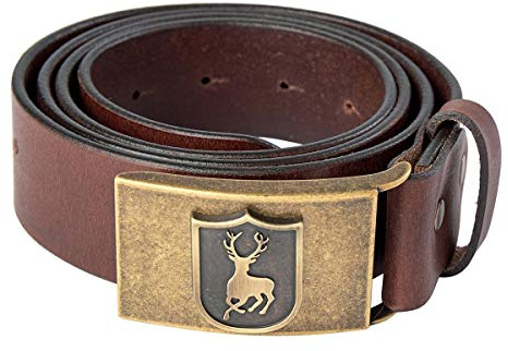 Deerhunter Echtledergürtel mit großer Schnalle Cognac braun Herren (one Size)