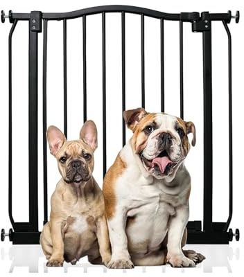 Bettacare Curved Top Hundgrind, 71cm - 80cm, Mattsvart, Tryckmontering Husdjursgrind för Hund och Valp, Husdjursbarriär för Hund, Enkel Installation