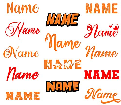 Merchfy Bügelbilder für Kinder & Erwachsene - 80 Schriftarten - für Textilien Name Wunschtext selbst bedrucken gestalten Wunschname Namensaufkleber Bügelfolie zum aufbügeln