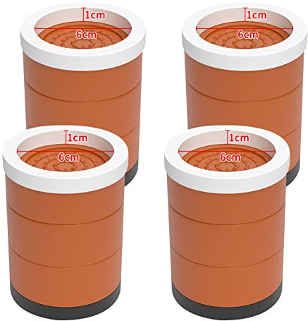 Piernas Sofá de plástico de fibra de resina Pies de TV Armarios redondo Patas de refuerzo elevadores de Mesa Cama Bloque mueble alto,Almohadilla de pie para lavadora,4 piezas (13cm,brown)