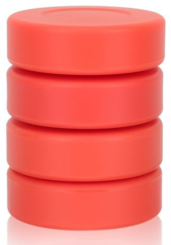 BESPORTBLE 4 Stück Eishockey Pucks Eishockey Trainingspuck Robuste PVC Hockey Pucks FüR Indoor Und Outdoor Training Ideal FüR AnfäNger Und Profis 7Cm Durchmesser Rote Farbe