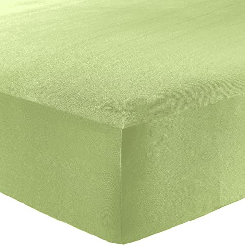 Erwin Müller Spannbettlaken Landsberg Microfaser Interlock-Jersey lindgrün Größe 140x200 cm - 160x200 cm