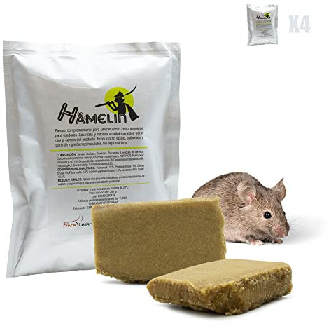FINCA CASAREJO Atrayente de Ratones y Ratas | Pack 4 uds de Hamelin 200g | Producto Natural para el Control de Plagas | Irresistible Olor y Sabor para Atraer a los Roedores y Atraparlos Vivos