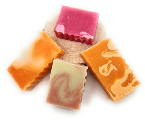 NEU !! die Fruchtigen Seifen 4 er Set, Duschbutter Waldhimbere, Apfelgarten Seifen Fresh Mango, Orange 180g