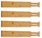 Schubladen Ordnungssystem aus natürlichem Bambus Schubladentrenner Verstellbar (43-56 cm) Küche Organizer gefedert Trennsystem Schubladenteiler für Badezimmer, Schlafzimmer, Kommode und Büro, 4er-Set