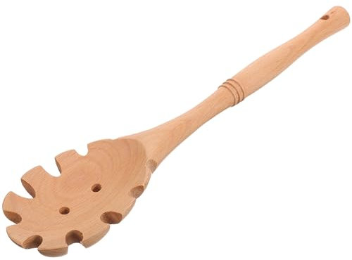 HOLIDYOYO Cuillère à Pâtes Bois Naturel Ustensile De Cuisine Multifonctionnel Pour Nouilles Et Aliments Pratique Et Résistante Chaleur Avec Design Drainage Et Accroche Murale Idéale