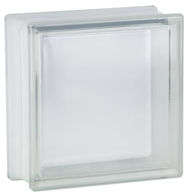 Riva - Bloques de cristal (1 cara, satinado, 19 x 19 x 8 cm, 6 unidades)