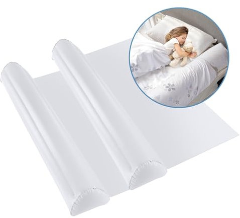 Lilian&Gema 2er Pack Rausfallschutz Bett, Aufblasbares Bettgitter Rausfallschutz, Bettkantenschutz für Kinder 130CM, Rausfallschutz Bett Reise für Unterwegs, Doppelbetten und Klappbetten