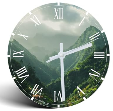 TheDogTagCo Personalised Roman Numeral Glass Clock Custom Photo Gift 20cm Tempered Glass Unique Home Decor Birthday Wedding Anniversary Keepsake