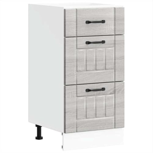 vidaXL Mueble bajo de Cocina Lucca Madera contrachapada Gris Sonoma