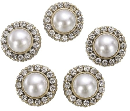 QUARKZMAN 5pcs 20L Perle Or Métal Boutons De Couture 12.5mm 1/2 Rond Boutons Pour Manteaux Femmes Avec Tige En Plastique Remplacement DIY Bouton Pour Couture Pull Décoration Artisanat, #8