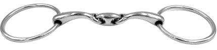Equine Smile ES0122 Gebiss ErgoBit Wassertrense Doppelt Gebrochen anatomisch geformtes maulfreundliches aus Edelstahl Ringdurchmesser 65 mm / 14 mm (12.5 cm)