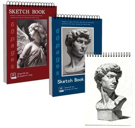 ZHYUAN 2 pezzi 120 fogli Bloccodadisegnoperartisti,Quaderno da Disegno,carta spessa,Quaderno da Disegno per Schizzi,BloccodaDisegno,QuadernodaDisegnoA4,BloccodadisegnoA4,adatto per schizzi