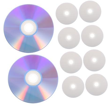WOONEKY 10 Pezzi Cd-rw Riscrivibili per Audio e Backup Dati Dischi Vuoti per Computer Supporto Duplicazione Veloce Musica e Archiviazione Multimediale