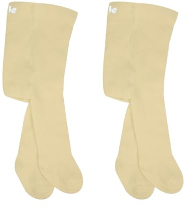 bistyle Medias para bebé niña suaves | Leggings de algodón orgánico para niños recién nacidos | Medias térmicas cálidas y cómodas para niñas, 2 piezas, beige, 0/6 meses