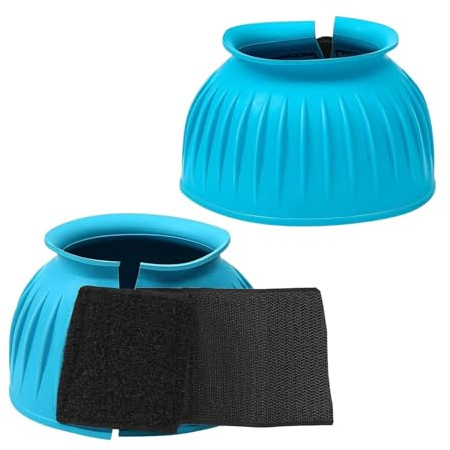 Generisch 1 paio di campane per zoccoli per cavalli, proteggono da urti di zoccoli, traumi, cura della gomma per il pascolo, non sfregamento (blu, large)