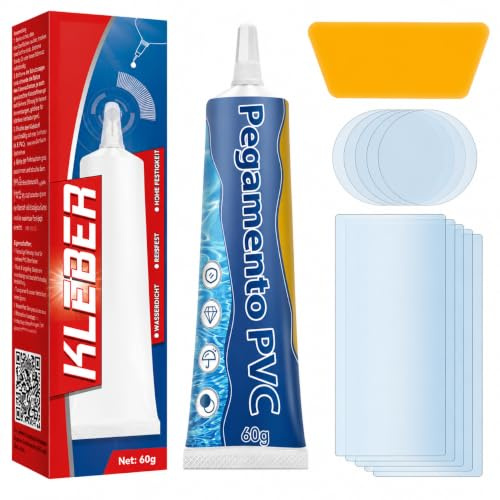 Parches Piscina, Impermeables Parches Para Piscinas con Agua Inflables, Remendos Colchão Insuflável, Forro de Piscina, Piscinas de SPA Insufláveis, Instantáneos, Transparentes & Flexibles (60ml)