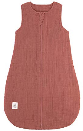 LÄSSIG Sac de couchage été/printemps pour bébé sans manches Mousseline GOTS unisexe, taille 74/80 7-12 mois, rosewood