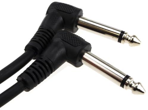 kenable 6.35mm Right Angle Mono Jack Guitar Cable 90 Degree Angled Instrument Lead for Keyboards Synths Audio Equipment Black 5m