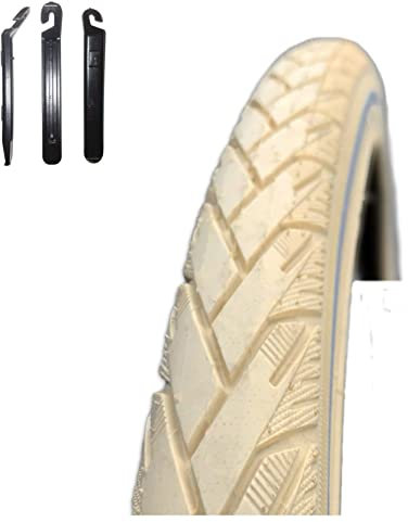 1 x Rexway Mencos Pannenschutz Fahrradreifen Creme mit Reflex 37-622 (28 x 1 5/8 x 1 3/8) inkl. maxxi4you Reifenheber