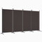 vidaXL Biombo Divisor de 4 Paneles Separador Decoración Habitación Dormitorio Oficina Pantalla Privacidad Pared Plegable de Tela Marrón