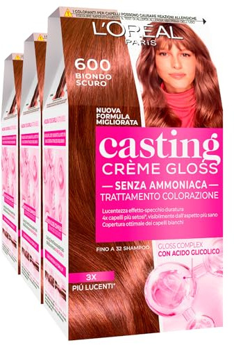 L'Oréal Paris Coloration Casting Crème Gloss Haarfärbebehandlung ohne Ammoniak Farbe 600 dunkelblond - 3 Farben
