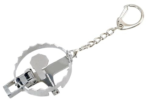 TAOHUAJIANG Mini björn fälla nyckelring rolig nyckelring packa upp nyckelring fidget nyckelring mus fälla coola nyckelringar nyckelring prylar, silver, 10,9 x 4,1 cm
