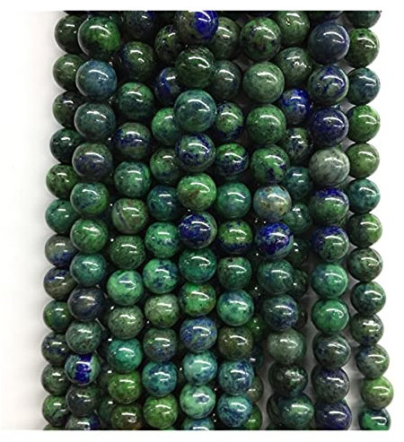 Azurit grön blå brasiliansk azurit naturlig ädelsten pärlor lös distans montering gör-det-själv halsband armband slutsatser design gör naturlig rå sten heminredning ( Storlek: 4 mm en