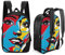 Bold Smiling Art Schultasche, 3D-gedruckt, doppelseitiger Kinder-Schulrucksack, lässige Mode-Reiserucksäcke für Kinder, Schüler, 43,2 cm