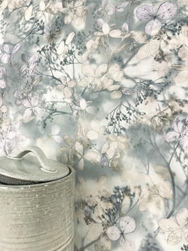 Newroom Tapete Grau Vlies Blumen Vintage - Romantisch Floral Blätter Zweige für Wohnzimmer Schlafzimmer