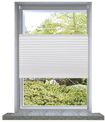 doppelrollo klemmfix ohne Bohren,Plissee Faltrollo Rollo Plisseerollo 110x100cm WeißGeeignet für Schlafzimmer Badezimmer Fenster