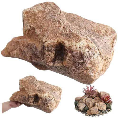 Fake Rock, 13x9,1 Pouces en Mousse Fausse Pierre avec Texture Naturelle, Paysage de grès Rock pour Jardin et Cour d'aménagement paysager décoration Faux Rocher