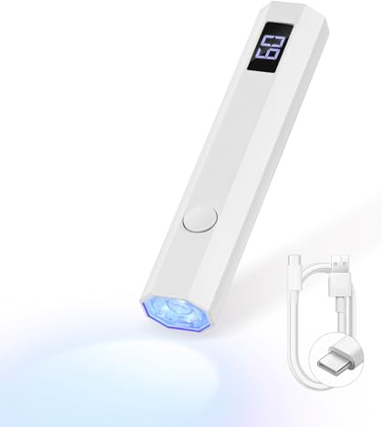 SAVILAND Mini UV Nail Lamp with LCD Display, 2 Timers & Fast Curing, Rechargeable Portable UV Light for Gel Nails, Rhinestone Glue, Home DIY Manicure & Travel