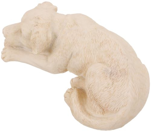 BCOATH Adorno de Piedra Conmemorativa para Mascotas de Resina, Estatua Funeraria para Perros, Color Beige, Diseño Resistente para Jardín Exterior y Memorial al Aire Libre