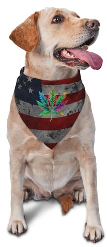 Marijuana kanintextur hundhalsduk justerbar triangelhalsduk tvättbar hundhalsduk för födelsedag katter liten medelstor och stor hund