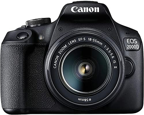Canon EOS 2000D más EF-S 18-55mm f/3.5-5.6 IS II Juego de cámara SLR 24,1 MP CMOS 6000 x 4000 Pixeles Negro - Cámara Digital (Full HD, 475 g)