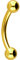 PIERCINGLINE Chirurgenstahl Banane 2 KUGELN Gebogener Piercing Stab Augenbraue Intim Brust Ohr Goldfarben 3 x 1,2 x 5 mm