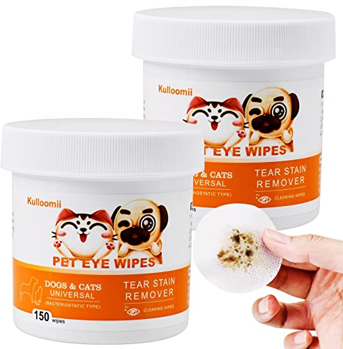 300Pcs Dog Eye Wipes, Biodegradable Tear Stain Remover for Dogs Eyes & Cats - Pet Eye Wipes Gently Remove Eye Debris, Discharge, Mucus Secretions, Crust - pre-soaked Safe & Easy Cleaning Wipes