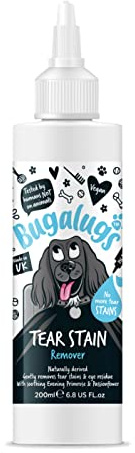 BUGALUGS Tear Stain Remover For Dogs, Cats & Pets Eyes. Dog Eye Cleaner Eyewash Gently Removes Eye Residue & Prevents Stains. 100% Naturally Derived Vegan Formula, Made in UK