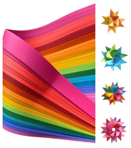 3/8 Rainbow Paper Strips for German, Froebel, Moravian Stars & Weaving (100 strips)