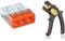 WAGO® Klemme, 3-Leiter, Verbindungsdosenklemmen, 2273-203 (100 Stück), Orange & JOKARI 20050 Abisolierzange Super 4 plus, Schwarz, 1 Stück
